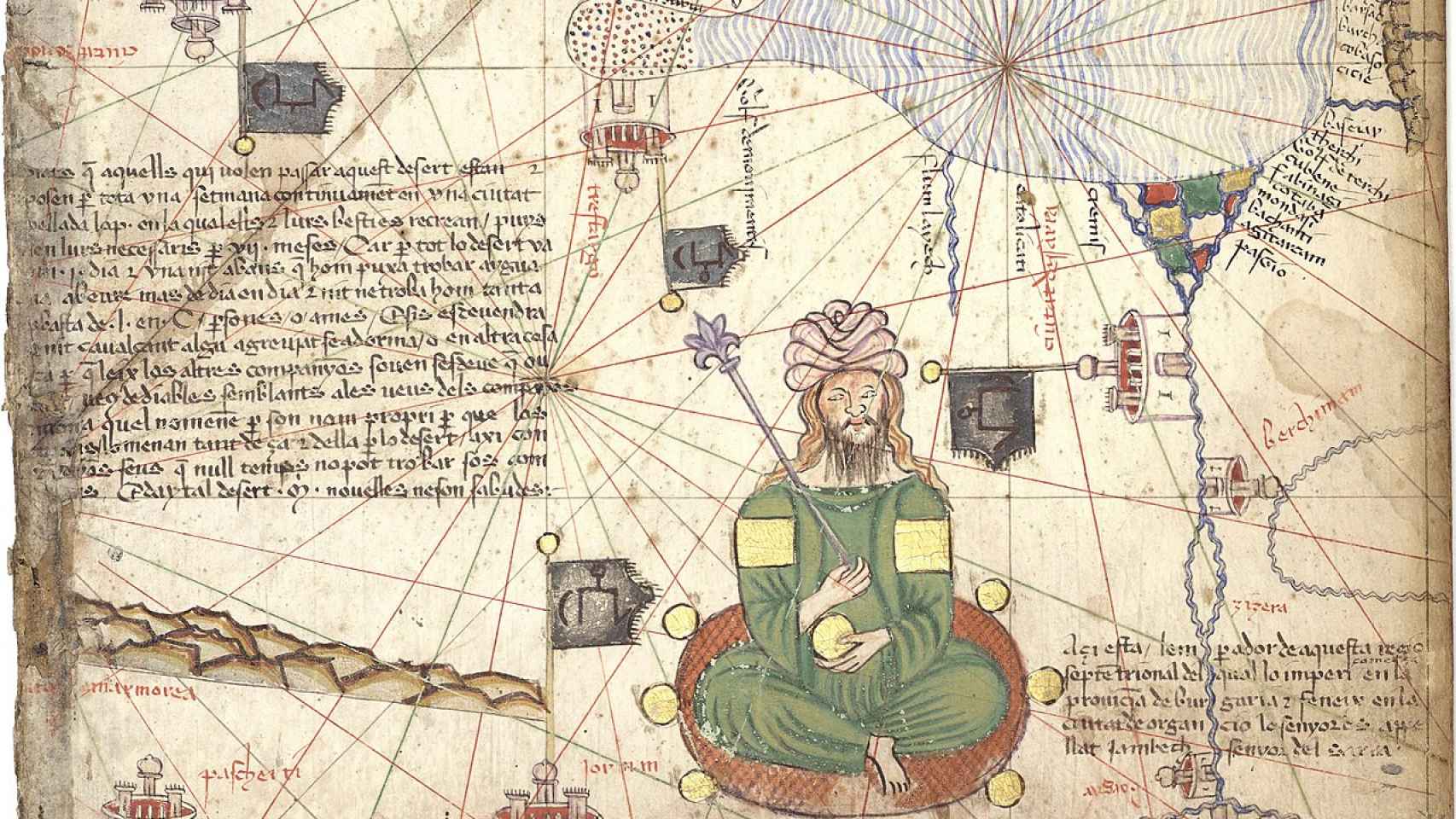 Soberano de la Horda de Oro según el Atlas catalán (1375)