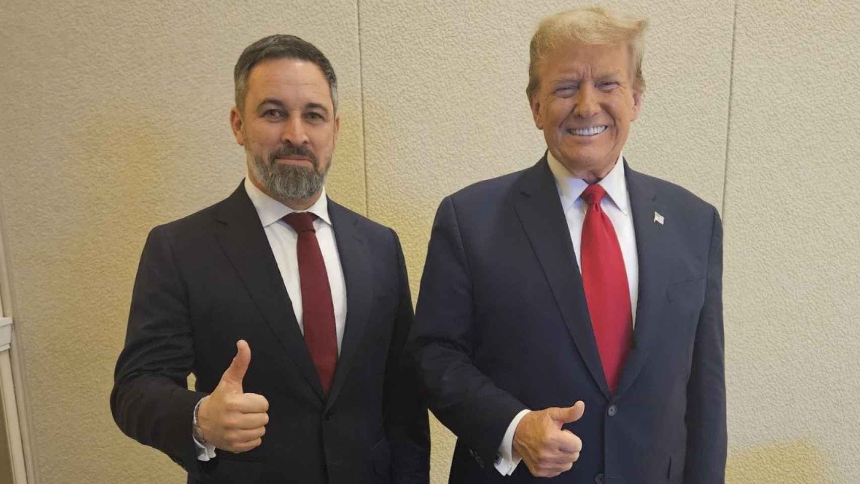 Santiago Abascal y Donald Trump durante la visita del líder de VOX a Estados Unidos