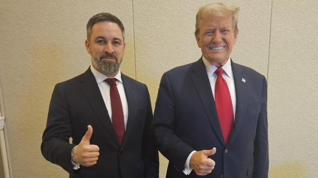 Santiago Abascal y Donald Trump durante su visita a Estados Unidos
