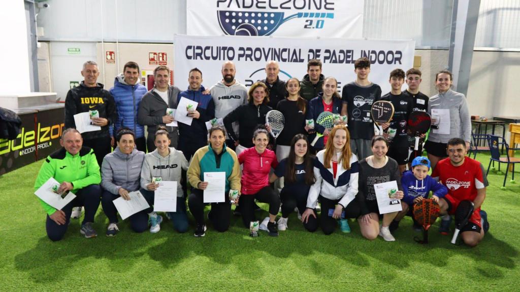 Imagen de los ganadores del Circuito Provincial de Pádel de la Diputación de Segovia.