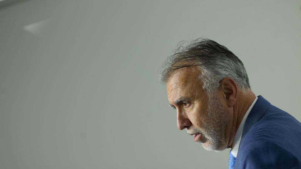 Ángel Víctor Torres, expresidente de Canarias y hoy ministro de Política Territorial, en una reciente rueda de prensa.