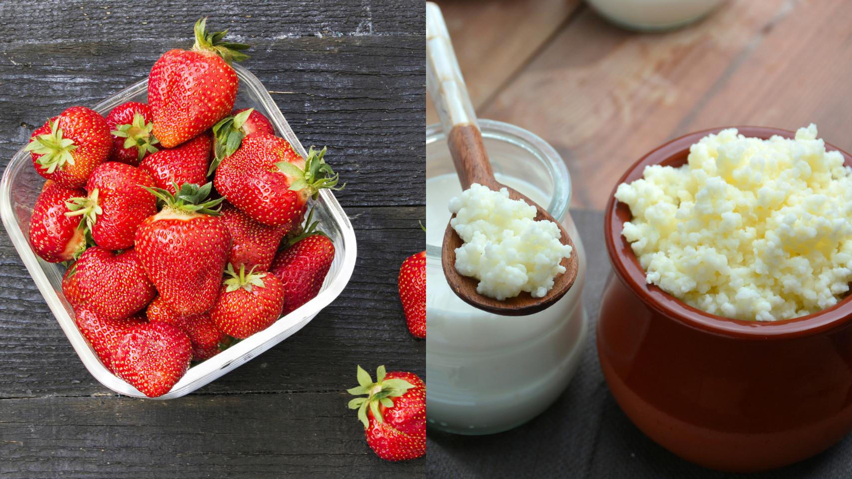 La combinación de fresas y kéfir es perfecta para adelgazar y proteger la flora intestinal.