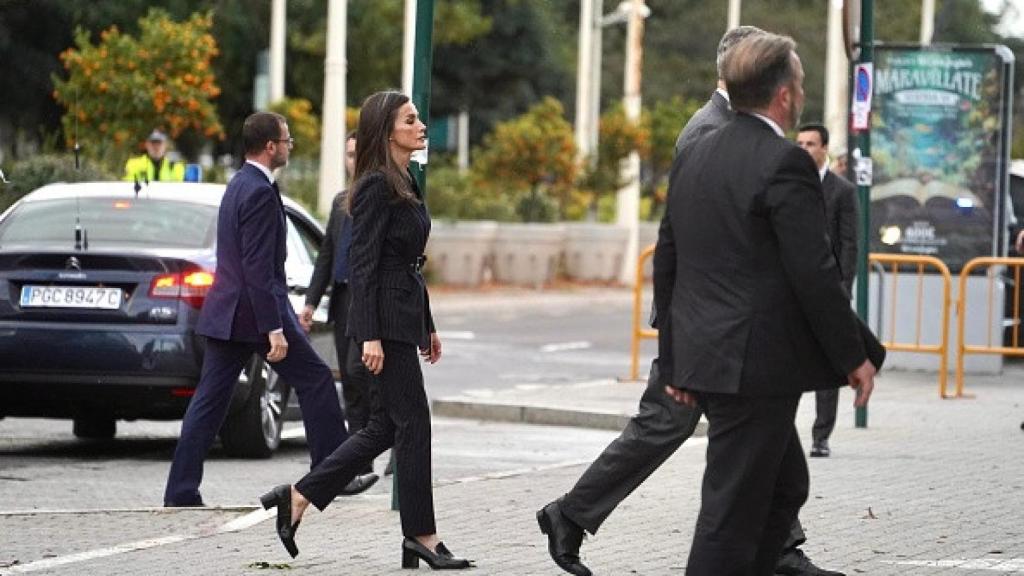 La Reina a su entrada en el Palau de las Artes de Valencia.