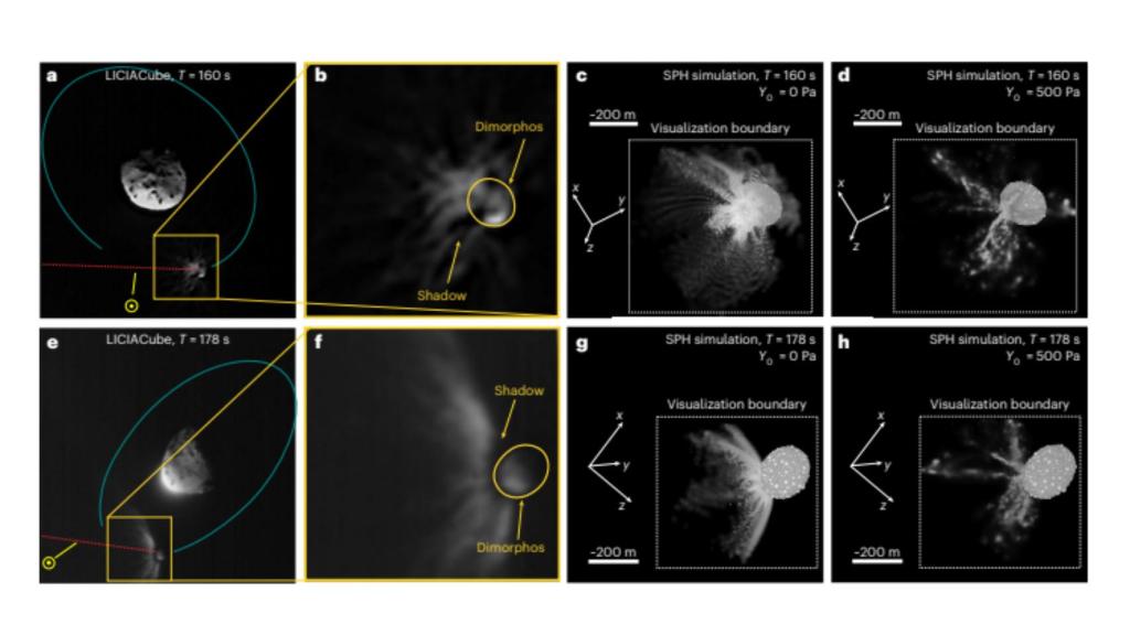 Imágenes del impacto de DART utilizadas en la investigación