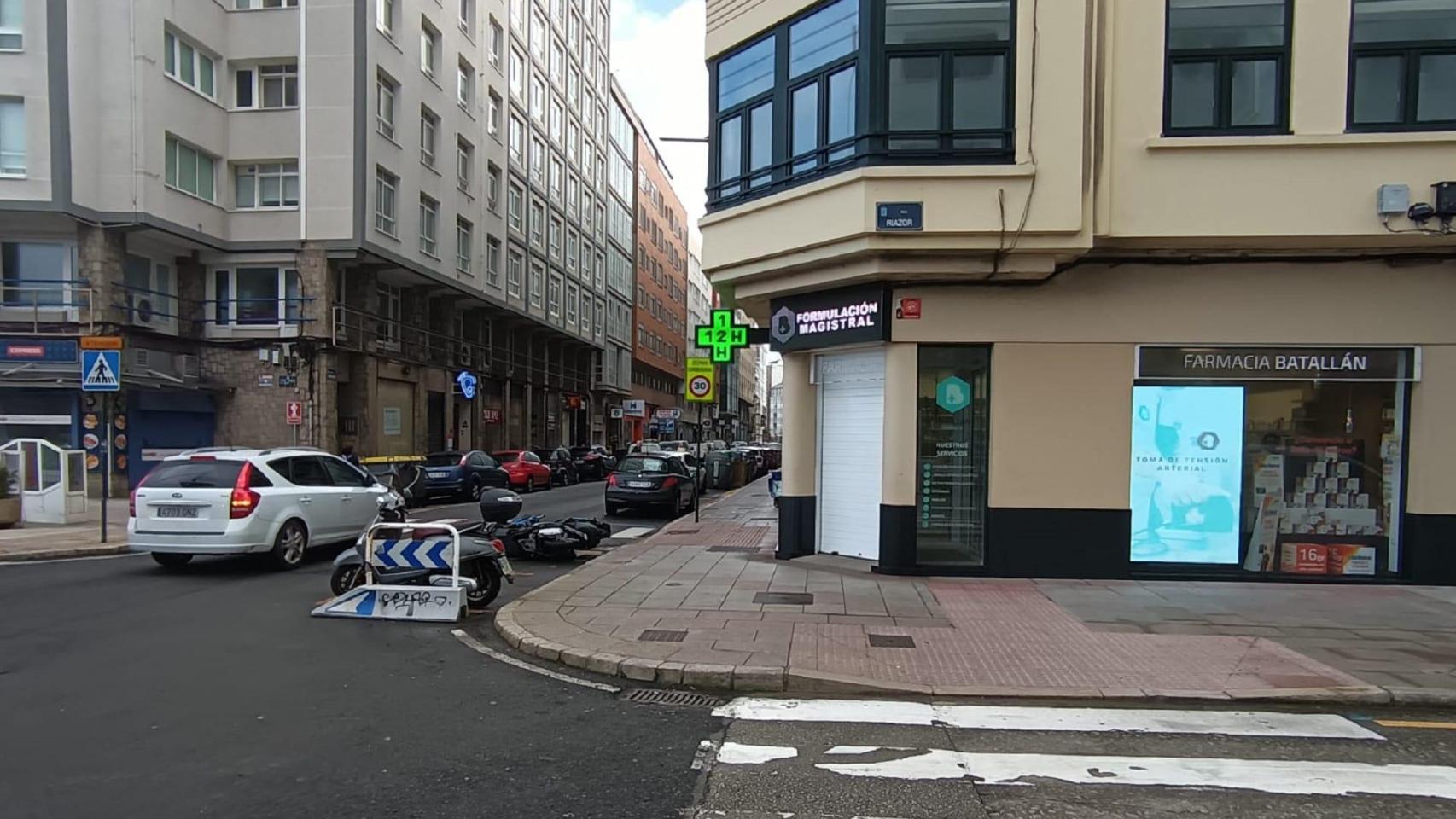 La esquina de la avenida Rubine con la calle Riazor de A Coruña.