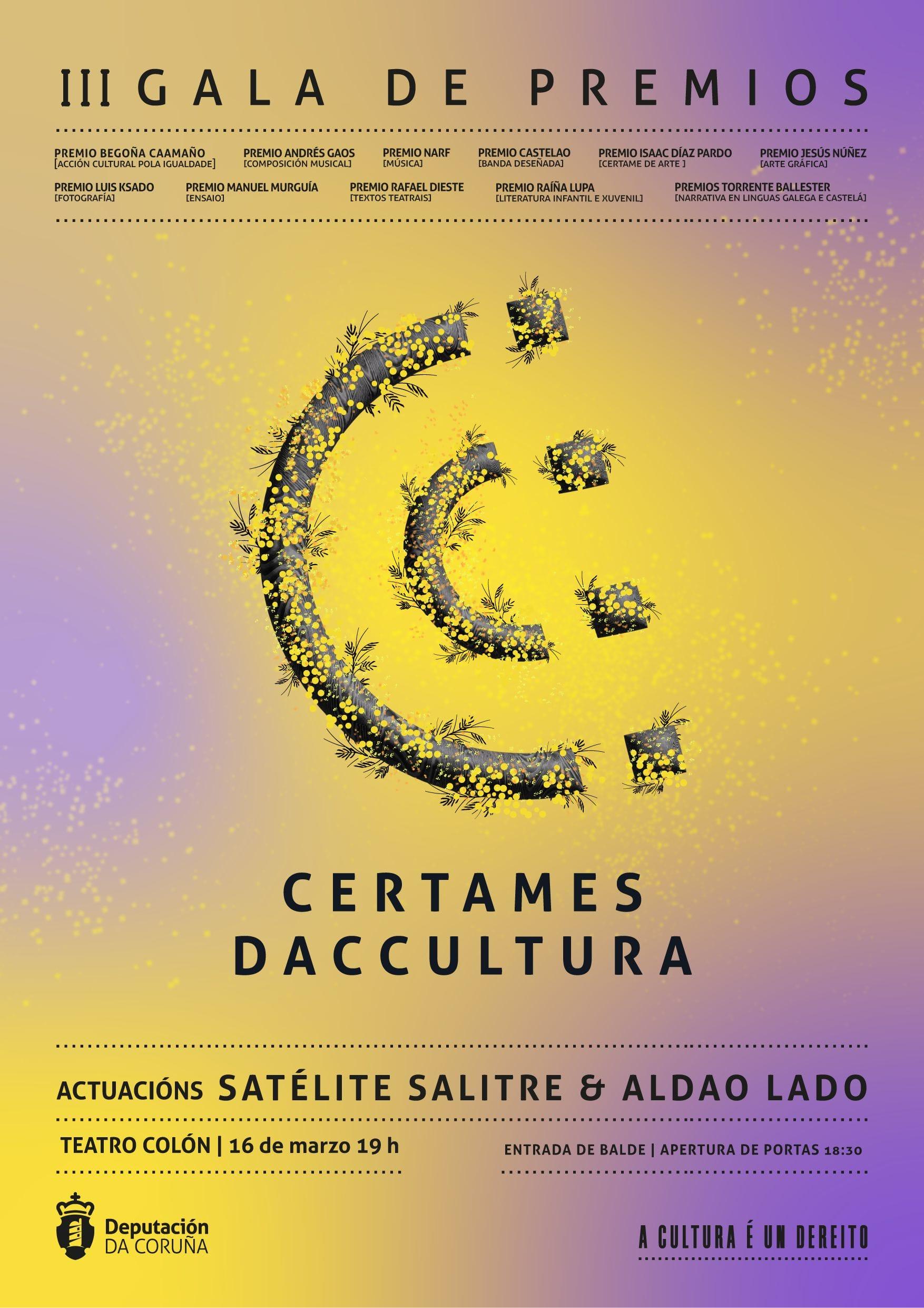 Cartel de los Premios DACCultura (Deputación da Coruña).