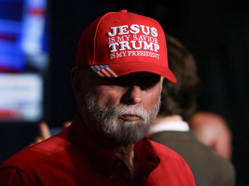 Un seguidor de Donald Trump, en la fiesta de las primarias republicanas en Carolina del Sur.