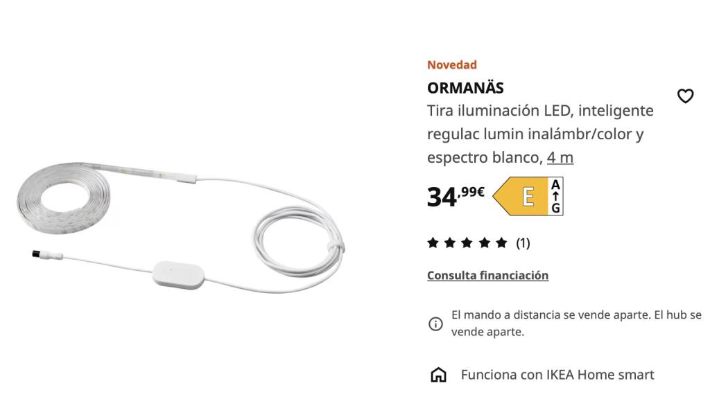 Tiras de iluminación LED.