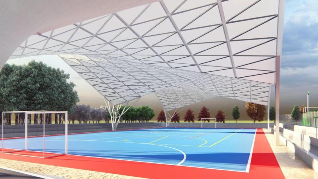 Una pista del nuevo polideportivo.