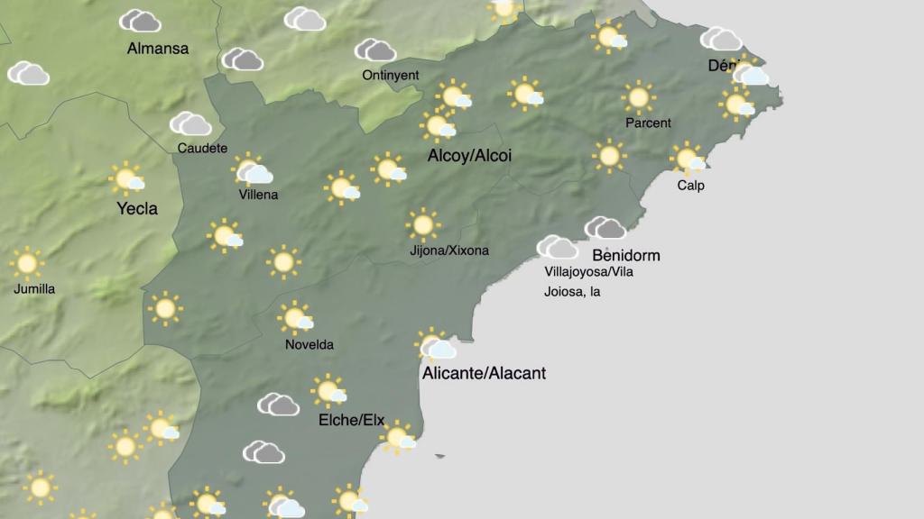 Este es el mapa de las temperaturas y previsión del tiempo para este martes.