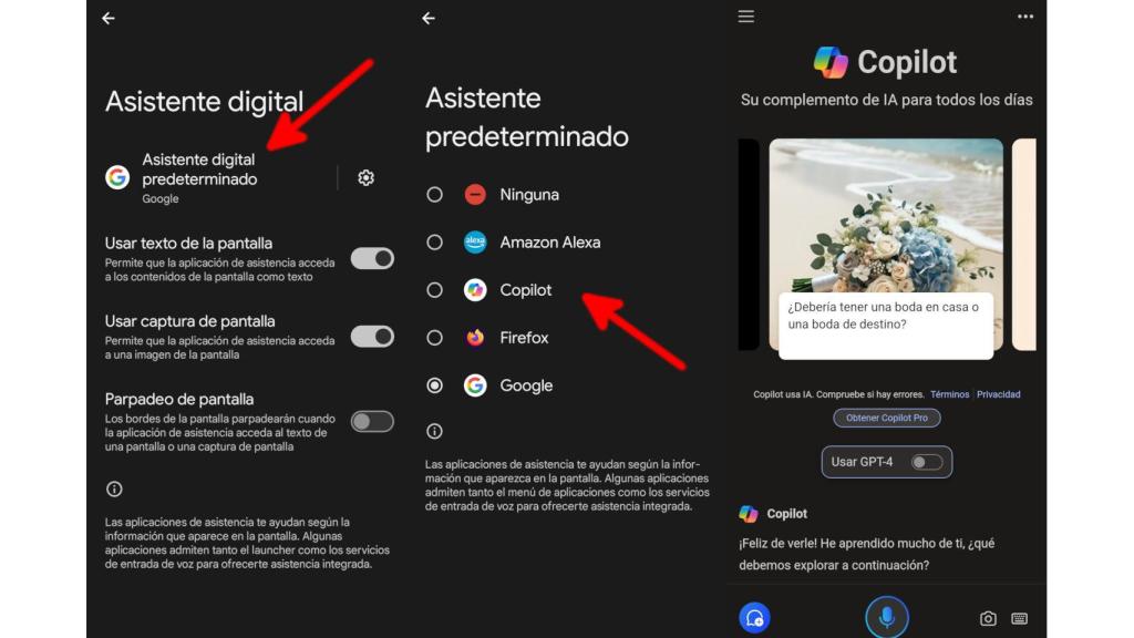 Pasos para activar Copilot como asistente por defecto en Android