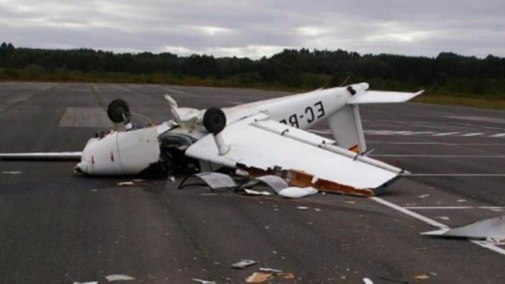 Imagen de la avioneta siniestrada en Rozas