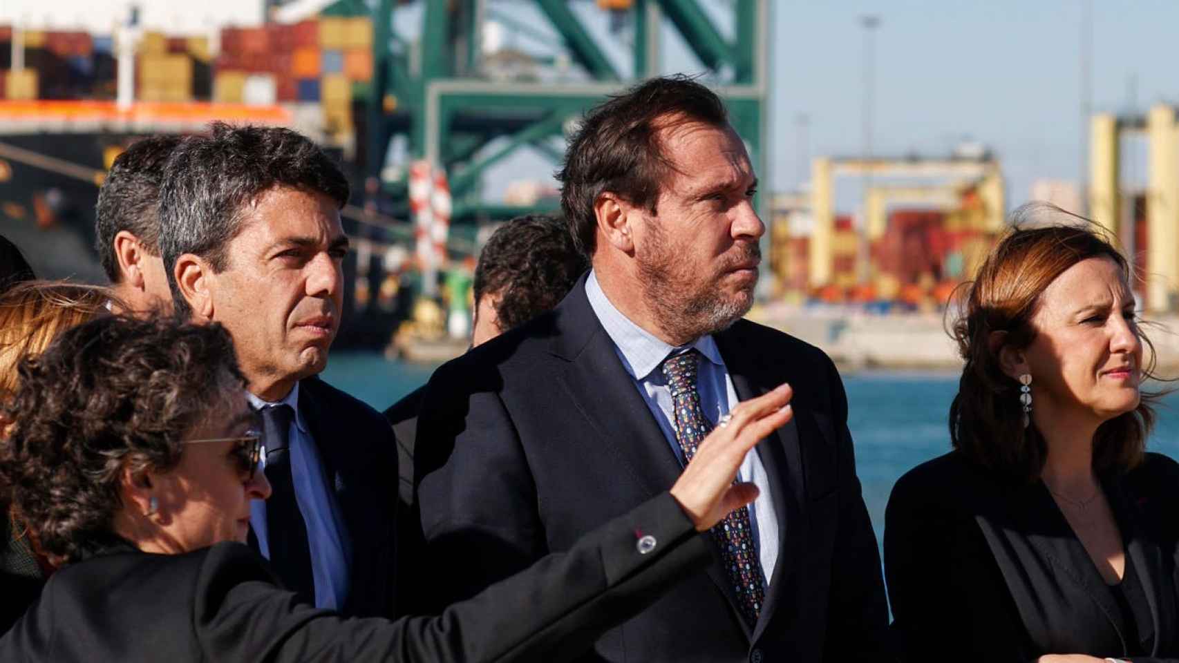 Carlos Mazón, Óscar Puente y María José Catalá, el día del anuncio de la licitación de la ampliación norte.