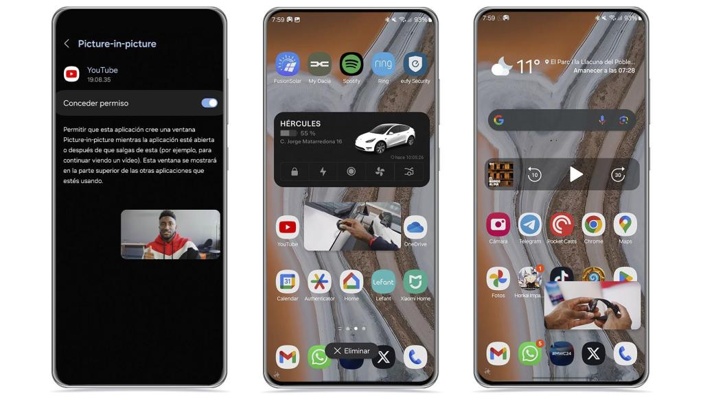 YouTube en ventanas flotantes