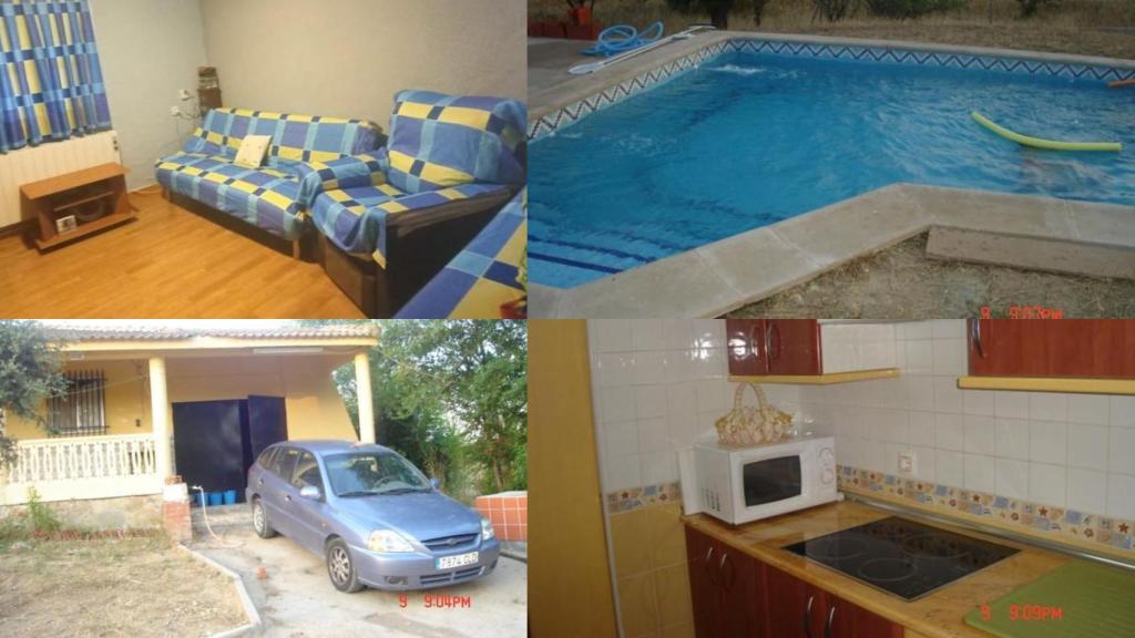 Cuatro estancias de la casa en la que está viviendo Julián Contreras en Cuenca en un fotomontaje de EL ESPAÑOL.