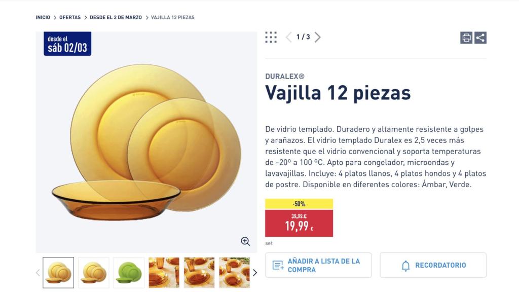 Vajilla 12 piezas.