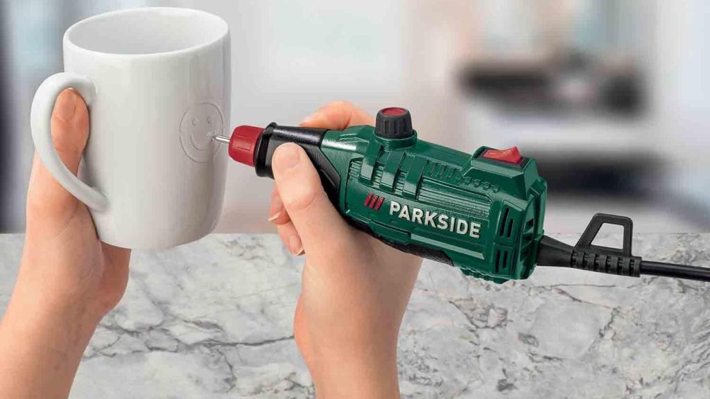 Aparato grabador de Lidl apto para metal, piedra, cerámica, cristal, madera o plásticos.