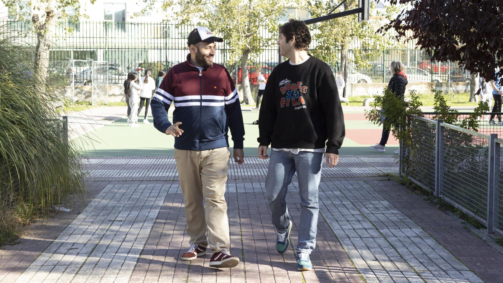 Roberto y David, a la hora del recreo