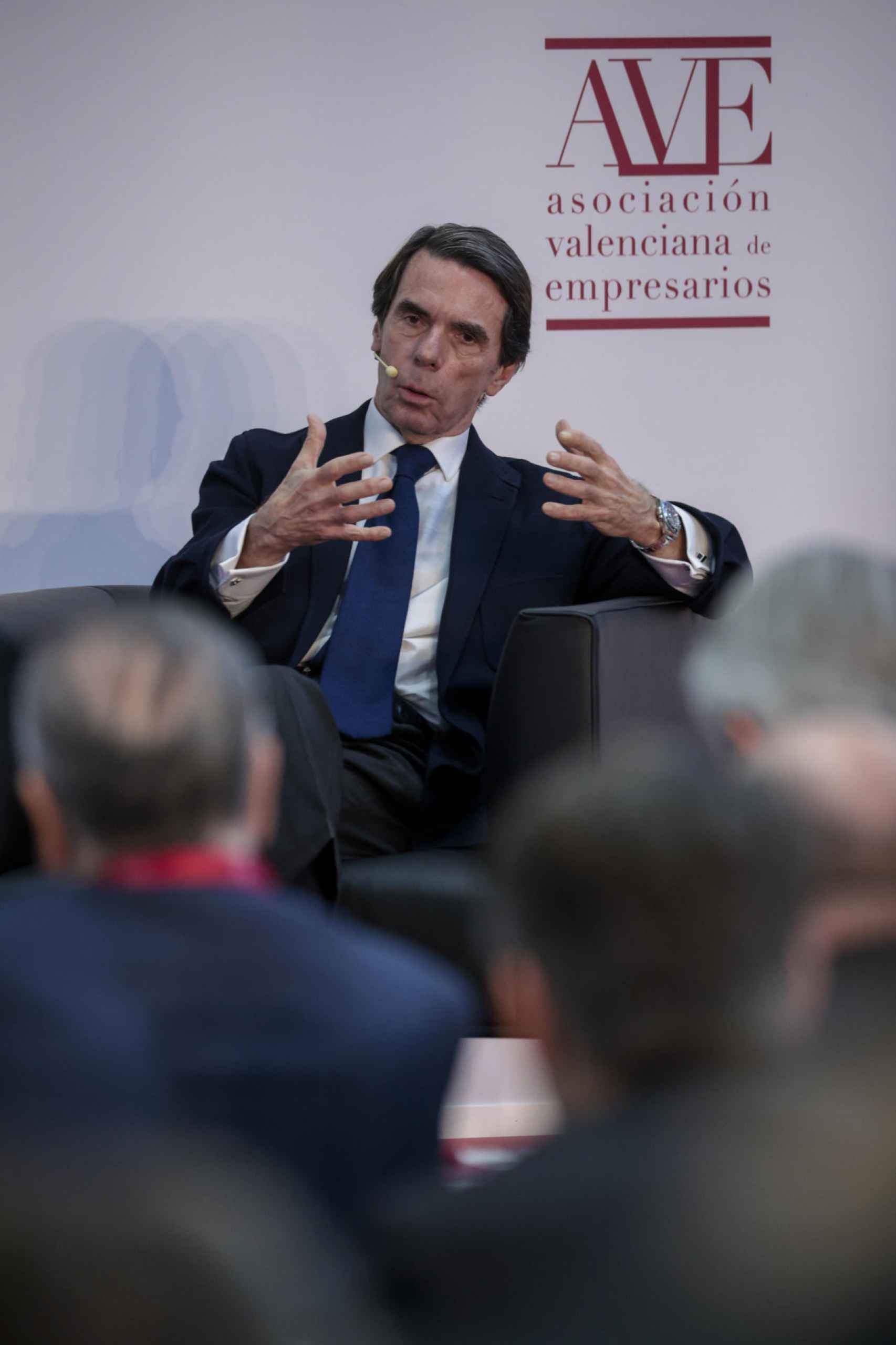 Aznar, durante la asamblea de AVE.