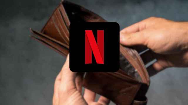 Fotomontaje del icono de Netflix sobre una cartera vacía