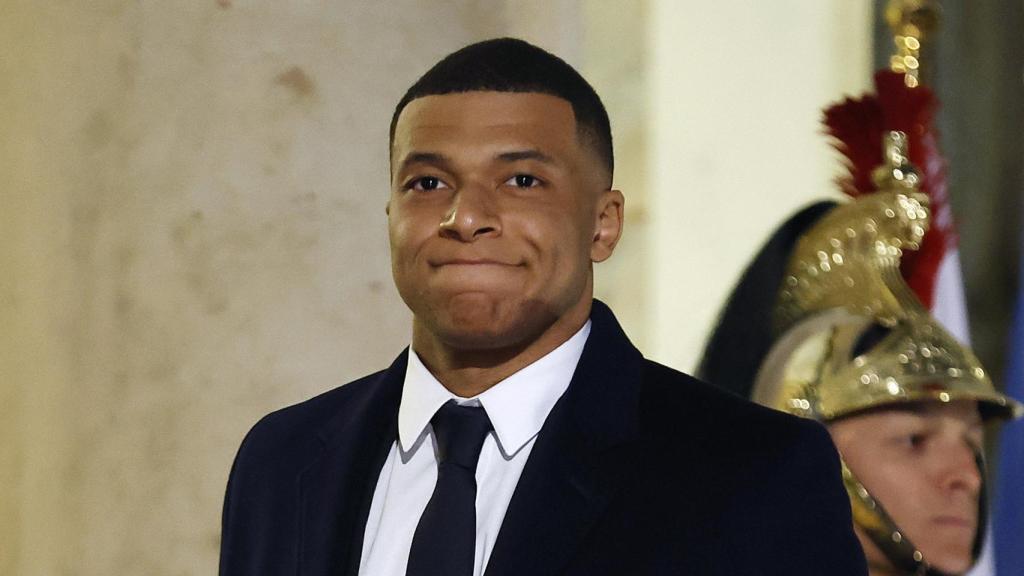 Kylian Mbappé, entrando en el Palacio del Elíseo