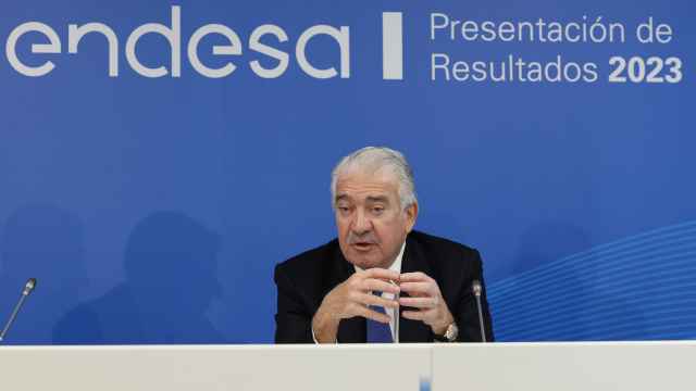 El consejero delegado de Endesa, José Bogas, durante una rueda de prensa para comentar los resultados anuales de la compañía en el ejercicio 2023.