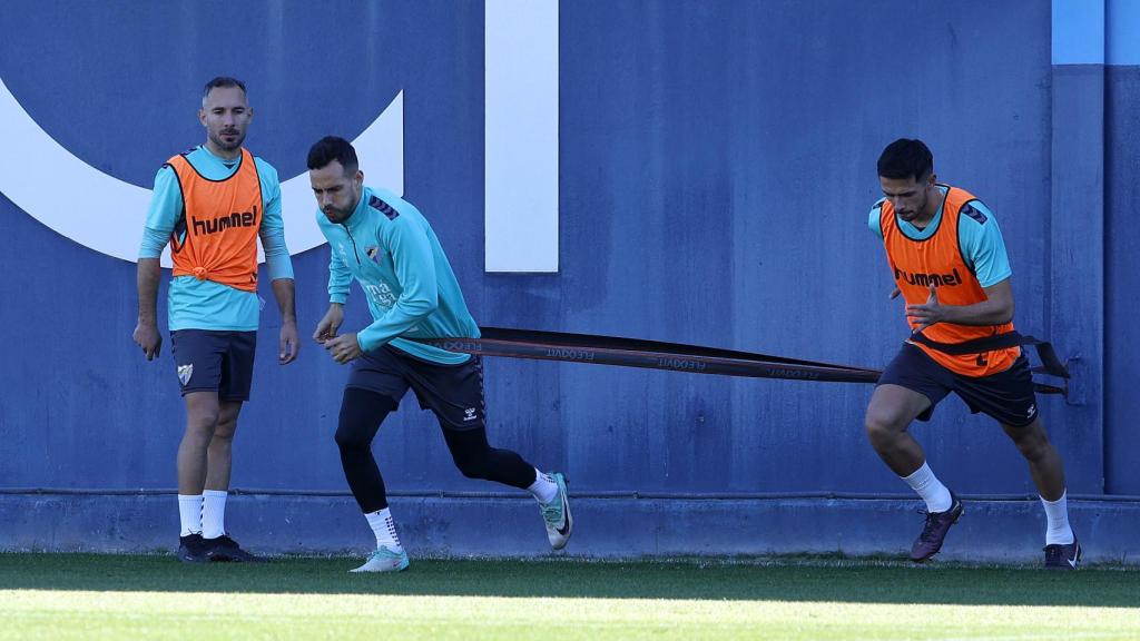 Ferreiro, Manu Molina y Nelson Monte, jugadores del Málaga CF