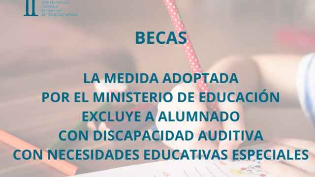 La medida adoptada por el Ministerio de Educación excluye a alumnado con discapacidad auditiva con necesidades educativas especiales.