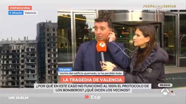 Las contradicciones de un supuesto vecino del incendio de Valencia que se pasea por los platós de televisión. EE