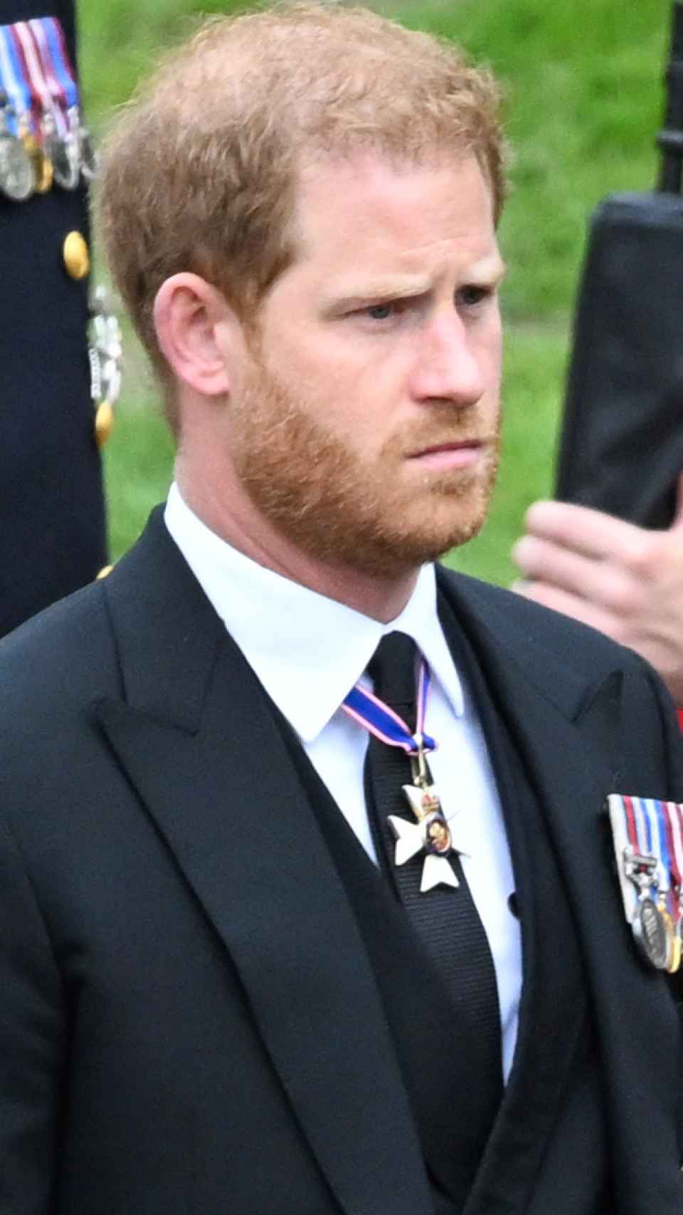 El príncipe Harry en una fotografía tomada en Windsor, en el funeral de Estado de su abuela, Isabel II.