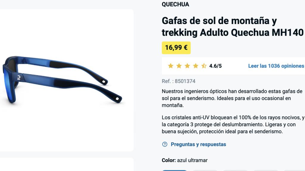 Gafas de sol de montaña.