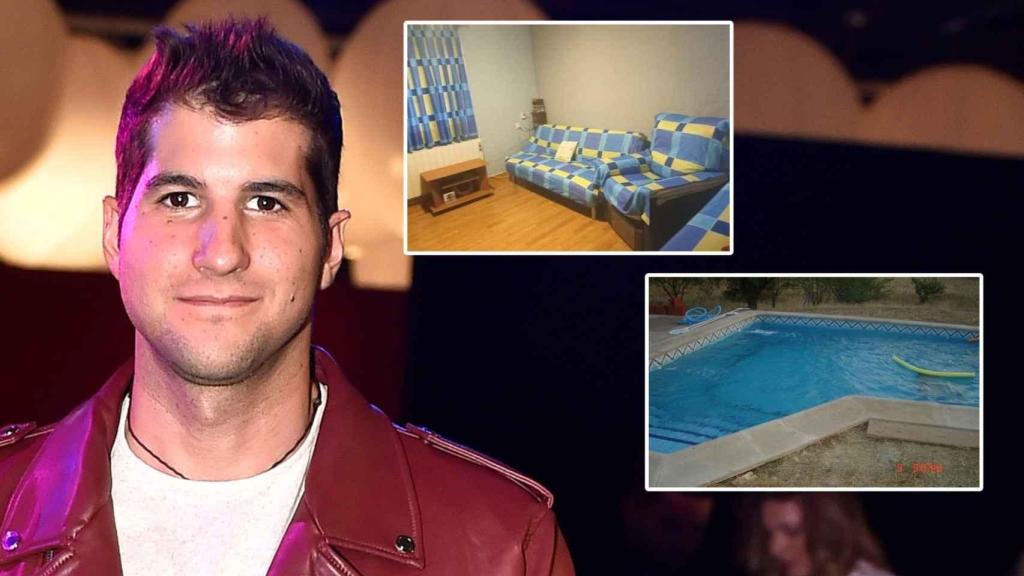 Julián Contreras junto a dos imágenes de su nueva casa en Cuenca en un fotomontaje de EL ESPAÑOL.