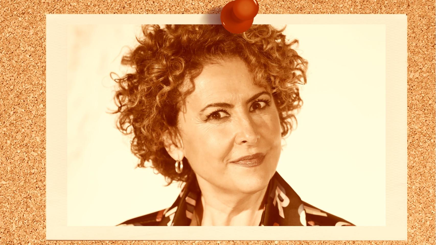 La presentadora Irma Soriano en un fotomontaje de EL ESPAÑOL.