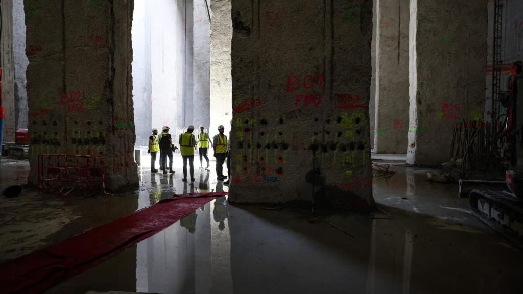 Trabajadores en las obras de la cuenca de Austerlitz.