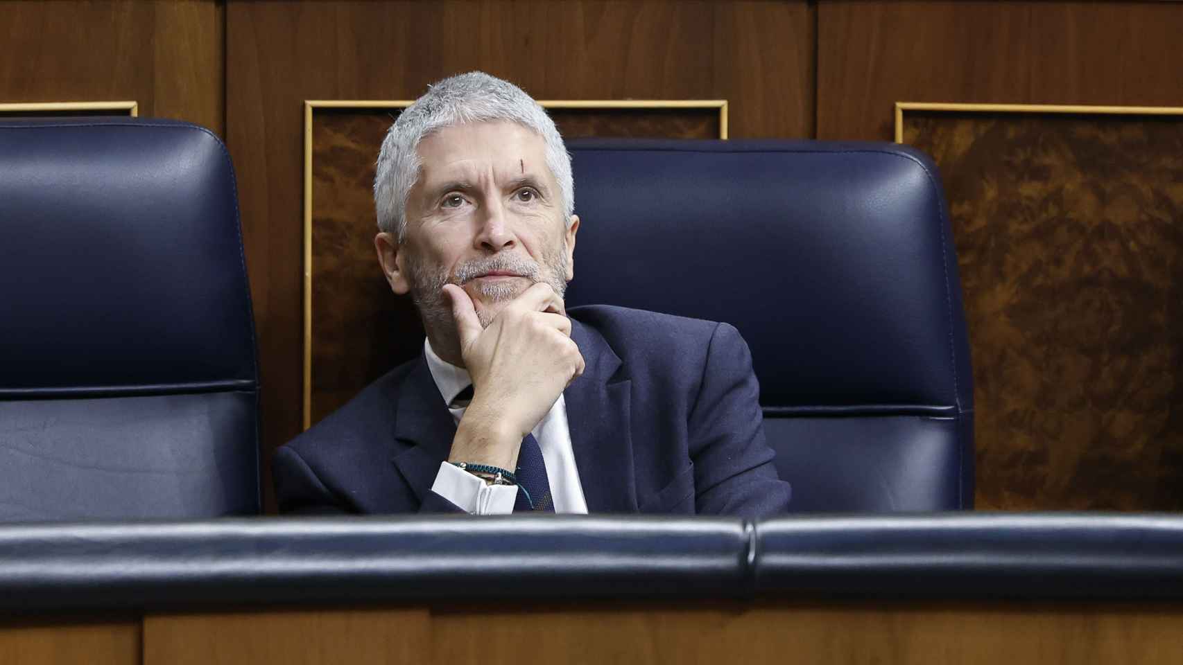 El ministro del Interior, Fernando Grande-Marlaska, en la sesión de control al Gobierno del pasado miércoles.