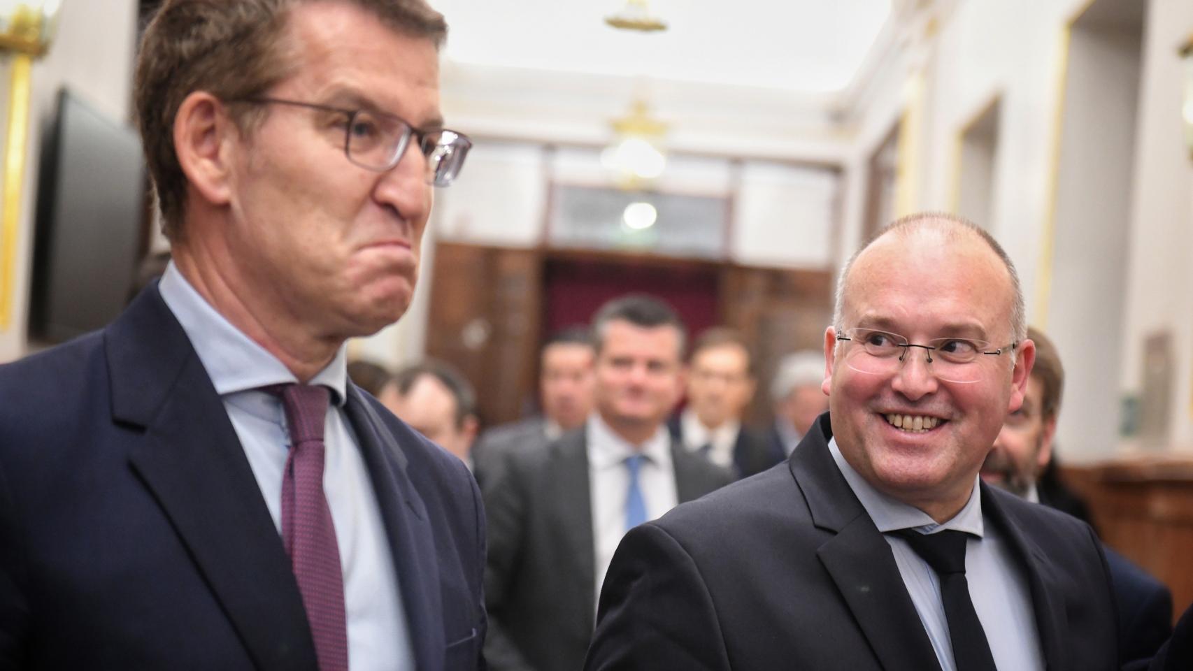 Feijóo y Tellado, este jueves en el Congreso de los Diputados.