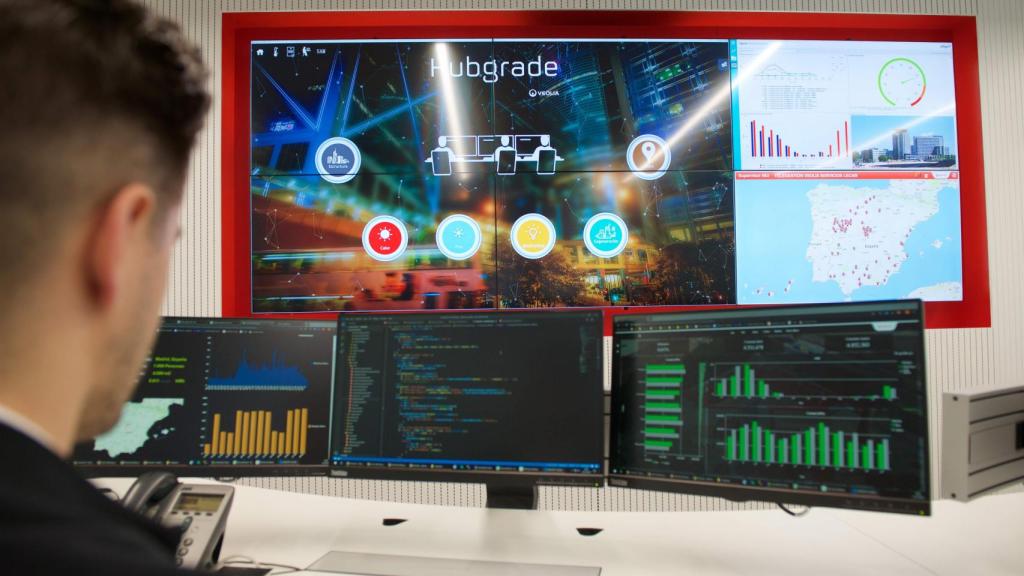 Puesto de control en un Hubgrade de Veolia
