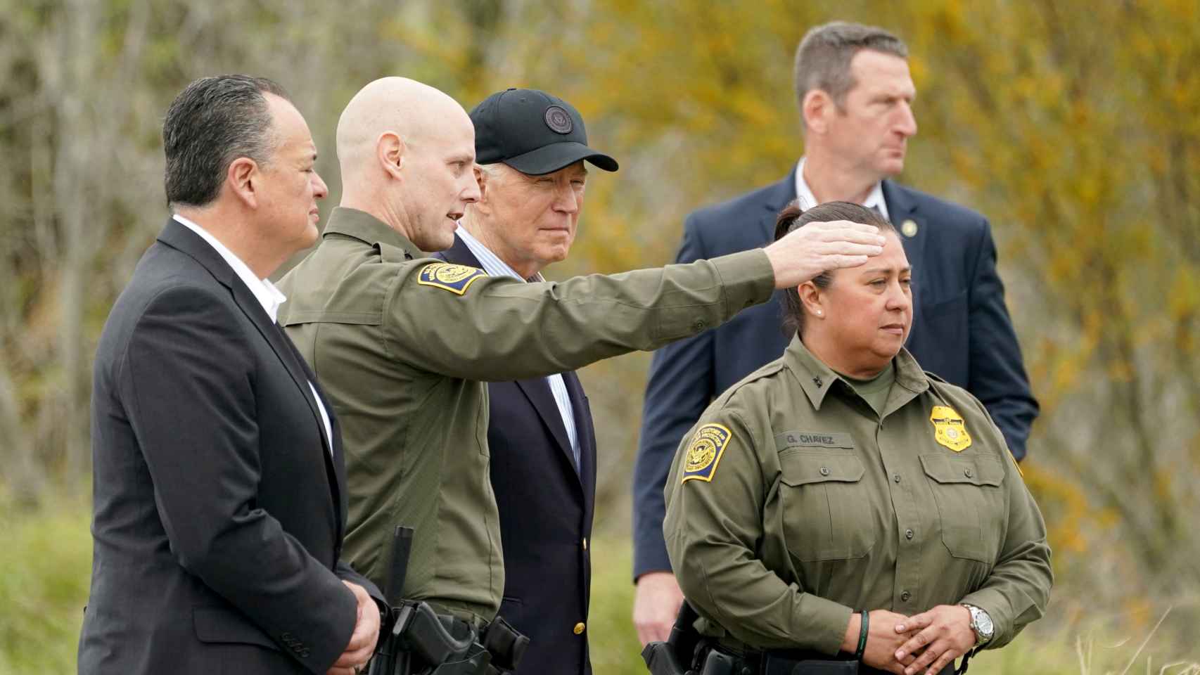 Joe Biden durante su visita a Brownsville, en la frontera con México, este jueves.