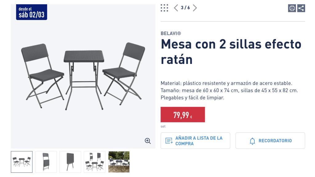 Mesa con 2 sillas.