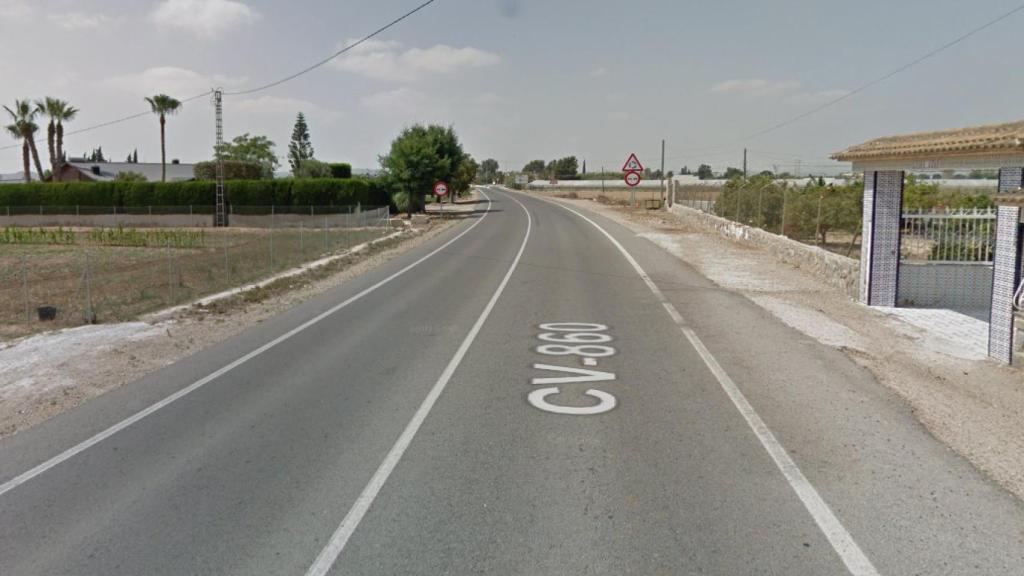 La carretera CV-860.