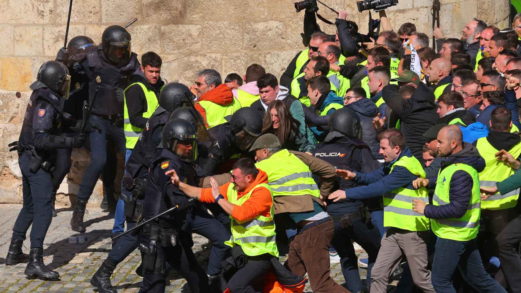 Una protesta agraria, en Aragón.
