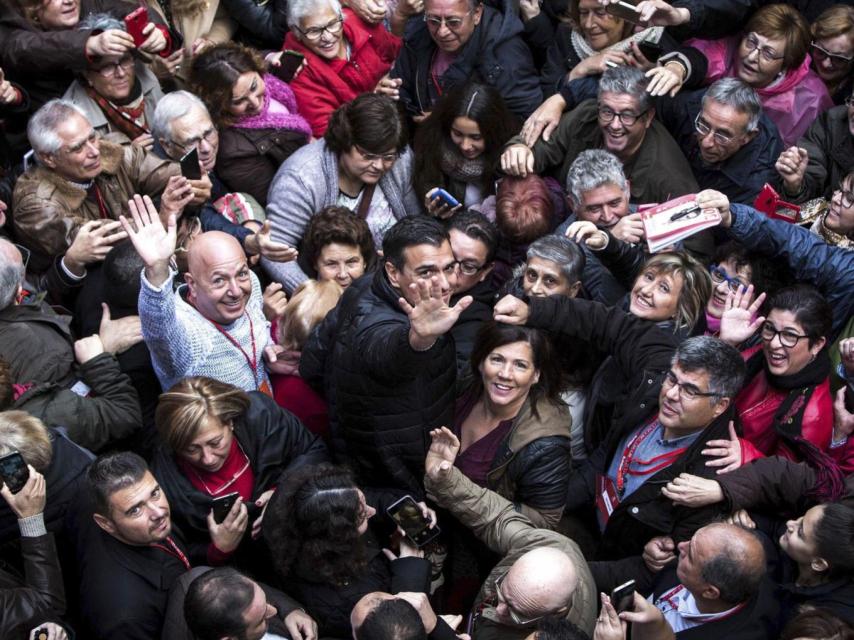 Pedro Sánchez en un acto en Xirivella, en noviembre de 2016.