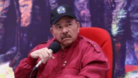 El presidente de Nicaragua, Daniel Ortega, en su última aparición pública, el pasado 21 de febrero en Managua.
