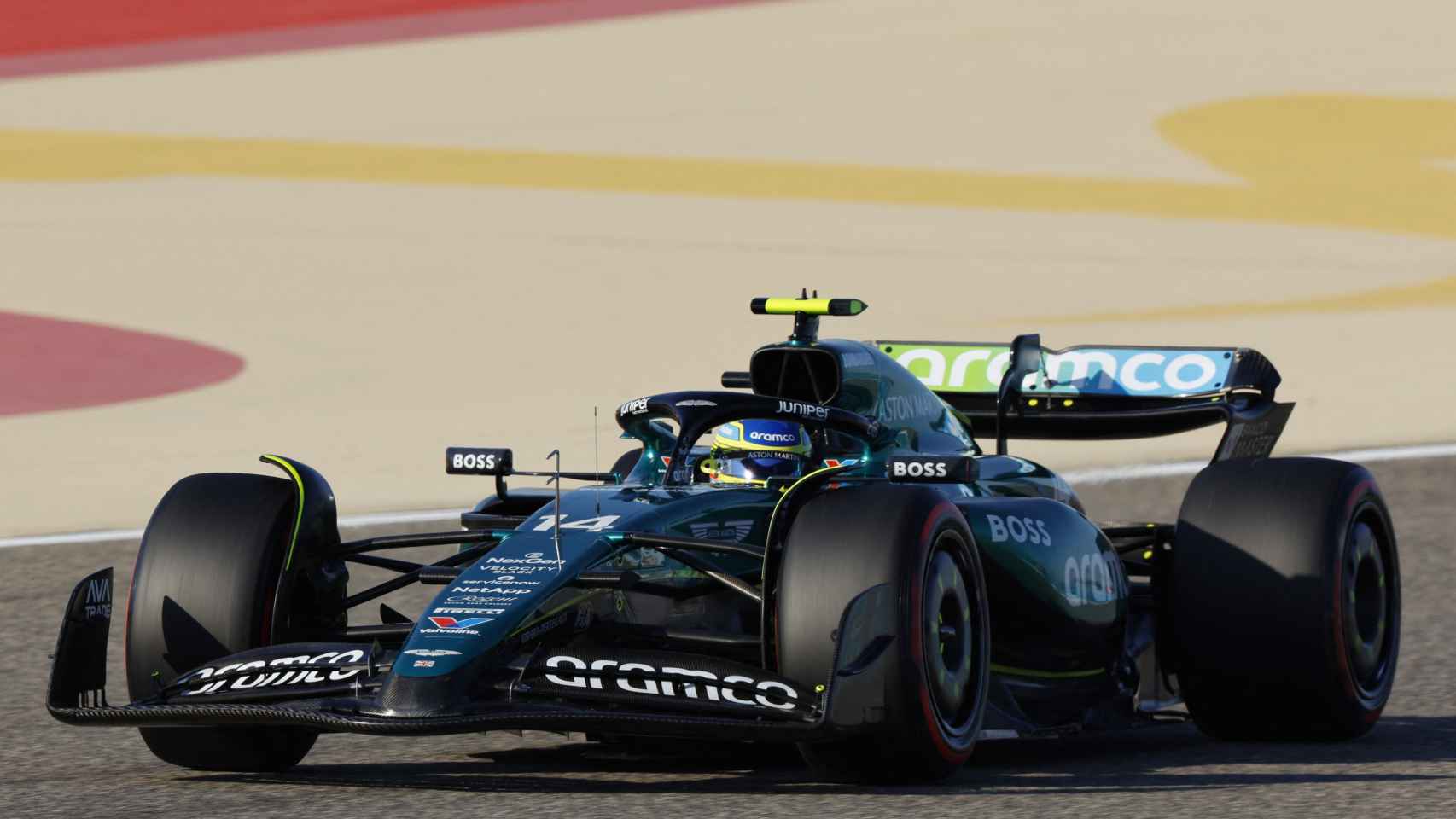 El monoplaza de Fernando Alonso, durante el Gran Premio de Baréin de este fin de semana.