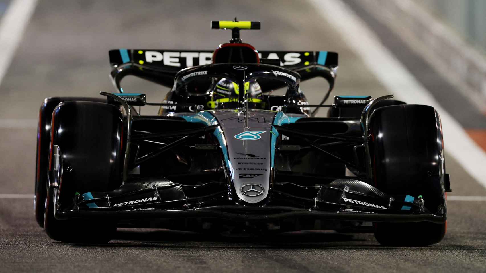 Monoplaza de Lewis Hamilton durante el Gran Premio de Baréin de este fin de semana.