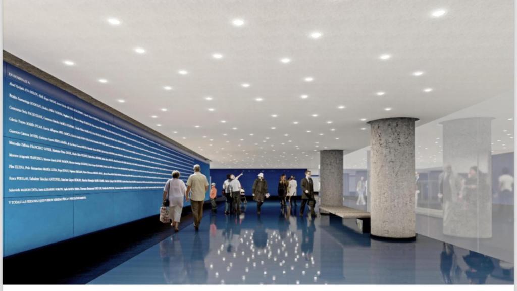 Recreación de cómo quedará finalmente el vestíbulo en el que se va a realizar el homenaje a las víctimas del 11-M dentro de Atocha