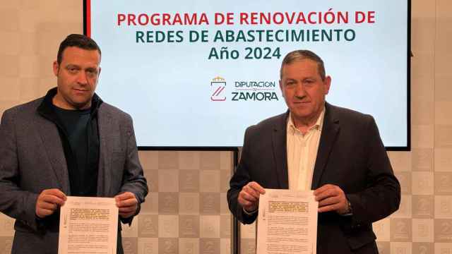 El presidente de la Diputación de Zamora, Javier Faúndez; y el diputado de Obras, Manuel Martín