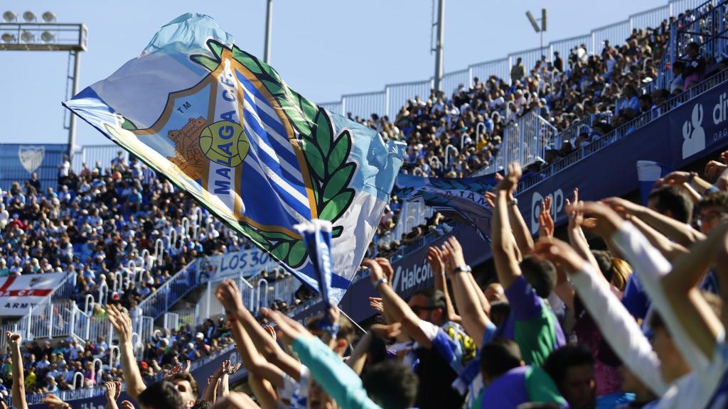 La Rosaleda durante un partido del Málaga CF esta temporada