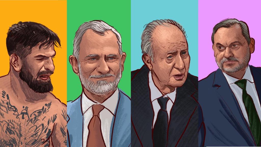 Ilia Topuria, Felipe VI, Juan Carlos I y José Luis Ábalos.
