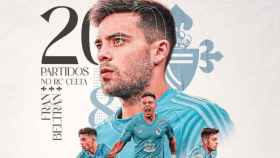 Fran Beltrán alcanzó ante el Almería los 200 partidos oficiales con el Celta